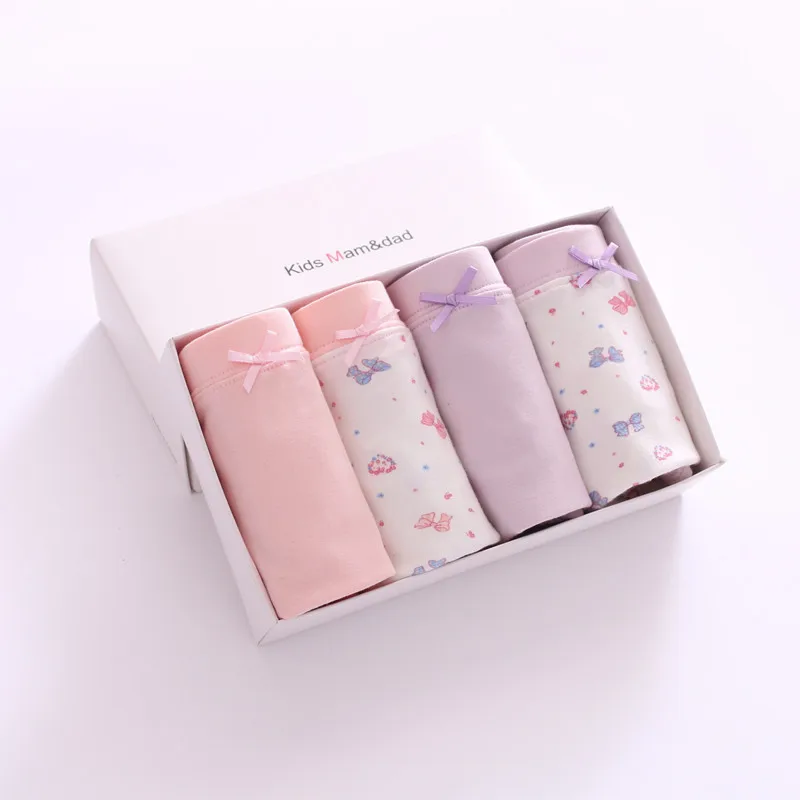 4 шт./партия класс Детские трусы для девочек прямые штаны нижнее белье малышей с