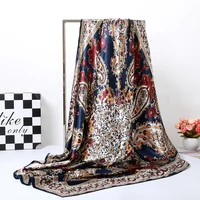 2019 new flower pattern silk fabric digital inkjet silk satin fabric soft chinese silk fabric wholesale silk cloth 90cm x 90cm