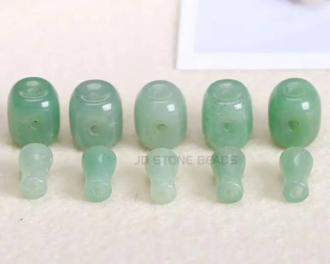 GEEEN AVENTURINE Падение Форма натуральный желтый тигровый глаз бусины 12/14/16/18 мм три отверстия Будда мала бусины в виде гуру один набор для тибетская молитва Бусины Изготовления Ювелирных изделий - Цвет: GEEEN AVENTURINE