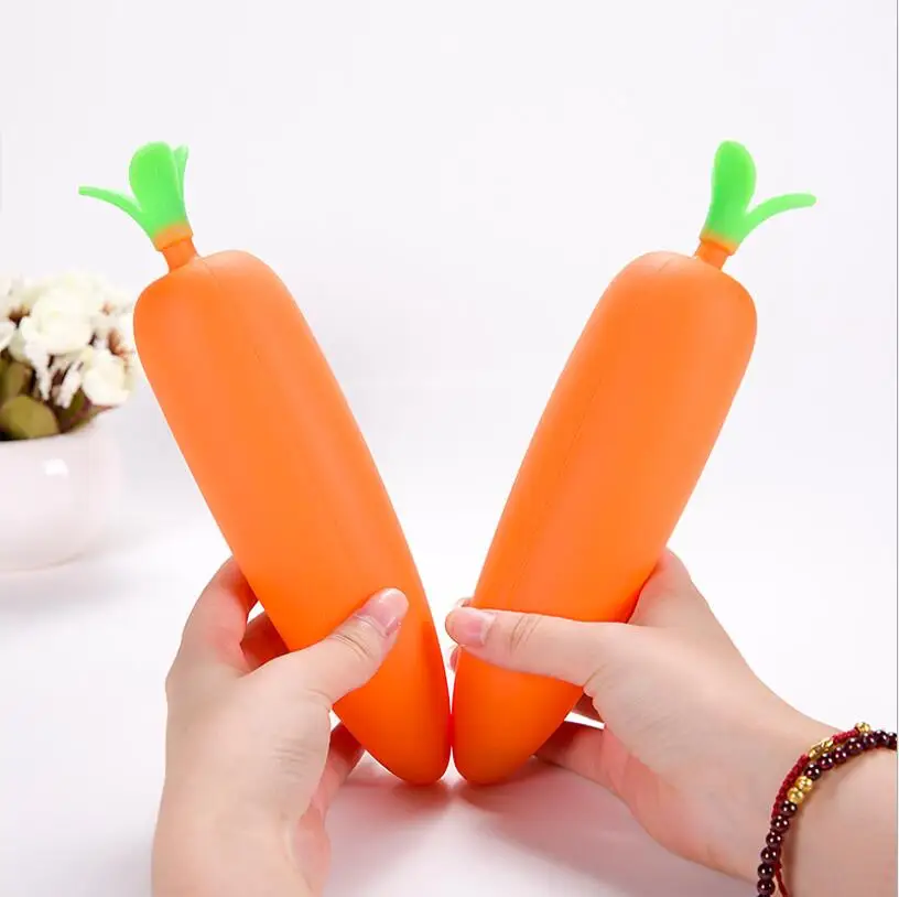 Sillica гель морковь Pencilcase Офис Студент пеналы школьные принадлежности #351 для