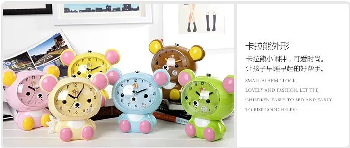 1 шт. Kawaii San-X Rilakkuma ленивый медведь Настольный будильник большой размер головы 6 цветов в красочной коробке