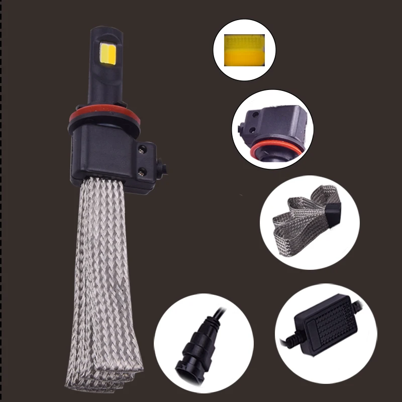 2018 новейший 7S H4 Led автомобиль 60 Вт 6400lm LED фару H7 H8 H9 H11 H1 H3 H27 880 881 HB3 9005 HB4 9006 Doble цвет luz