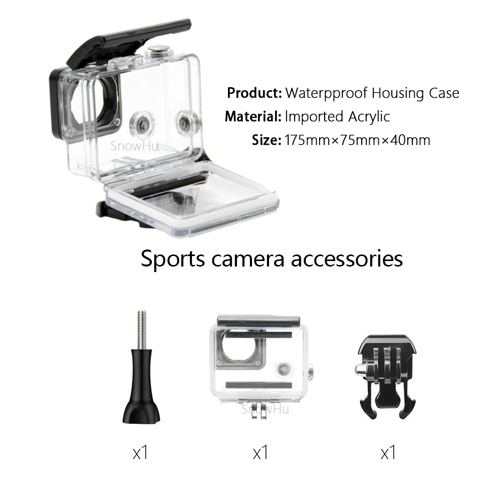 Аксессуары SnowHu для Gopro 30M водонепроницаемый чехол с креплением Hero 4 3 + экшн камеры