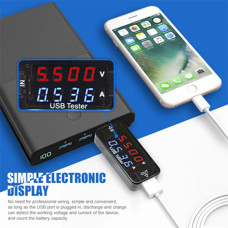 Светодиодный USB тестер 2 в 1 вольтметр амперметр постоянного тока 3 30 измеритель