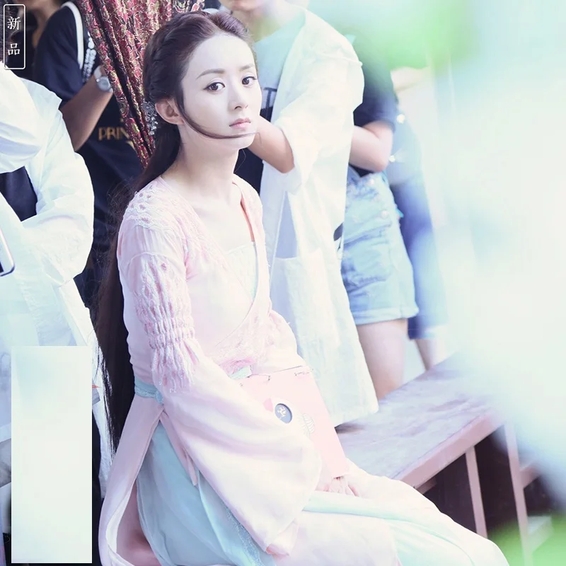 Чжао Лиин розовый шифон кружева костюм Hanfu Фея Для женщин костюм для новейших ТВ играть принцесса агентов Легенда ChuQiao актриса