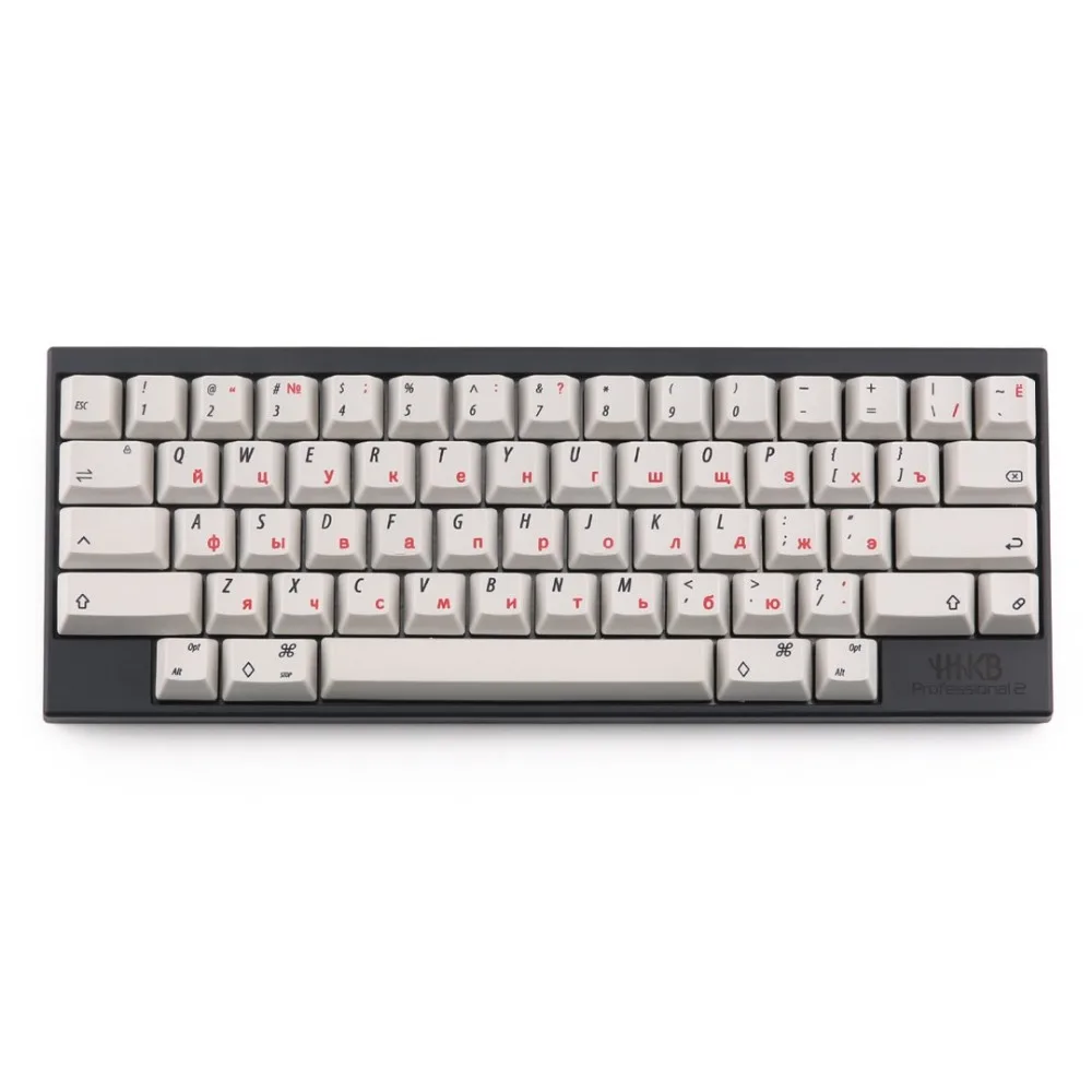 Электростатический емкостный EC светильник серый русский Keycaps Dye sub 60 клавиш