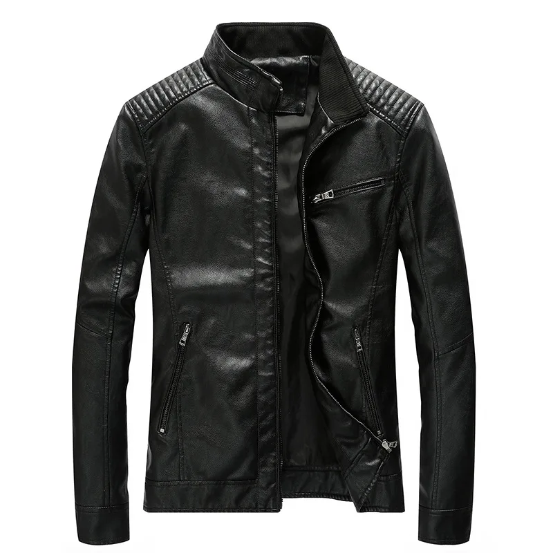 Men Leather Jacket Men's Spring Autumn Casual PU Leather Jacket Coat Winter Thick Warm Motorcycle Outerwear Jackets Male Clothes