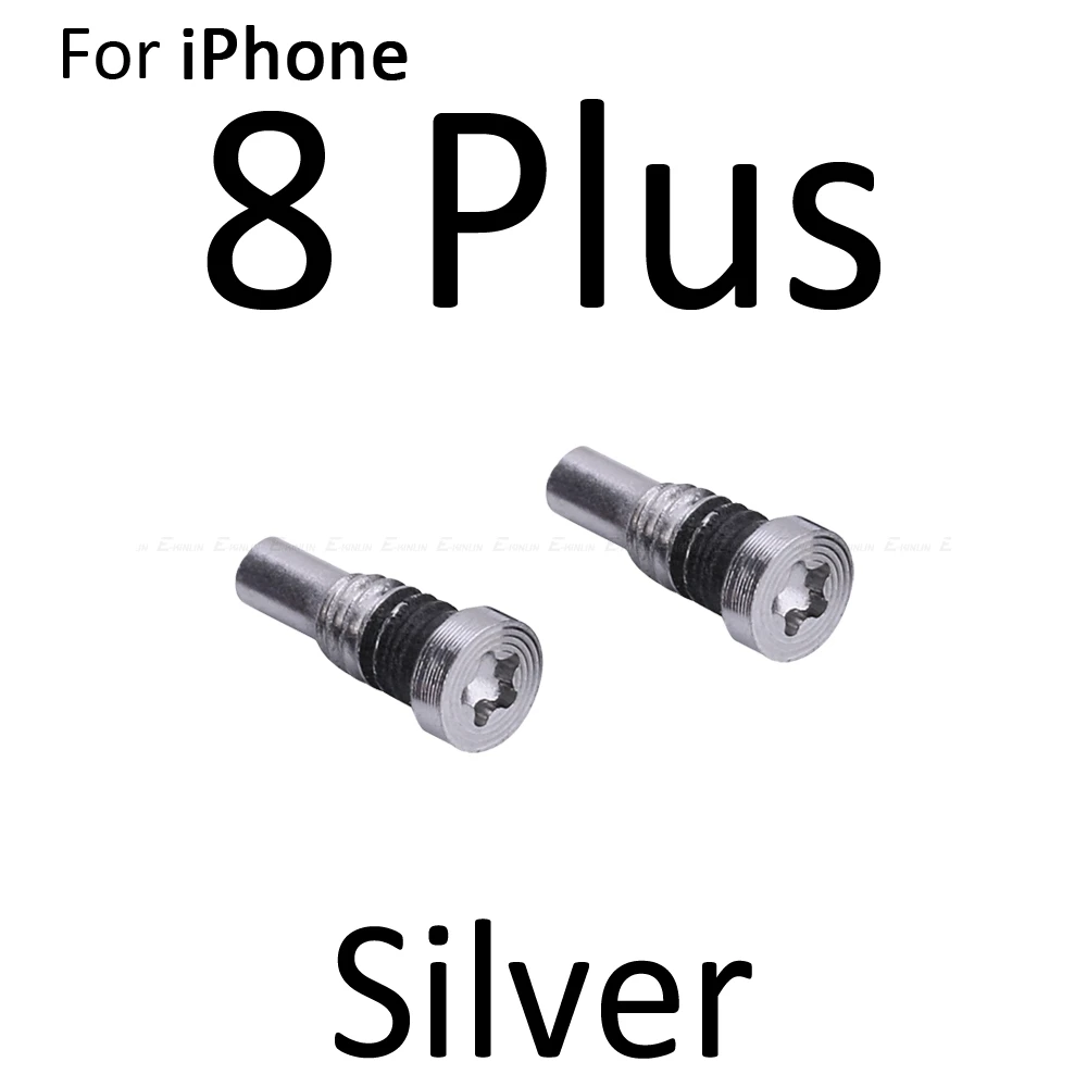 10 компл. Нижний винт Набор для iPhone 8 Plus X XR XS Max Винты комплект болт док разъем запасные части - Цвет: Silver 8 Plus