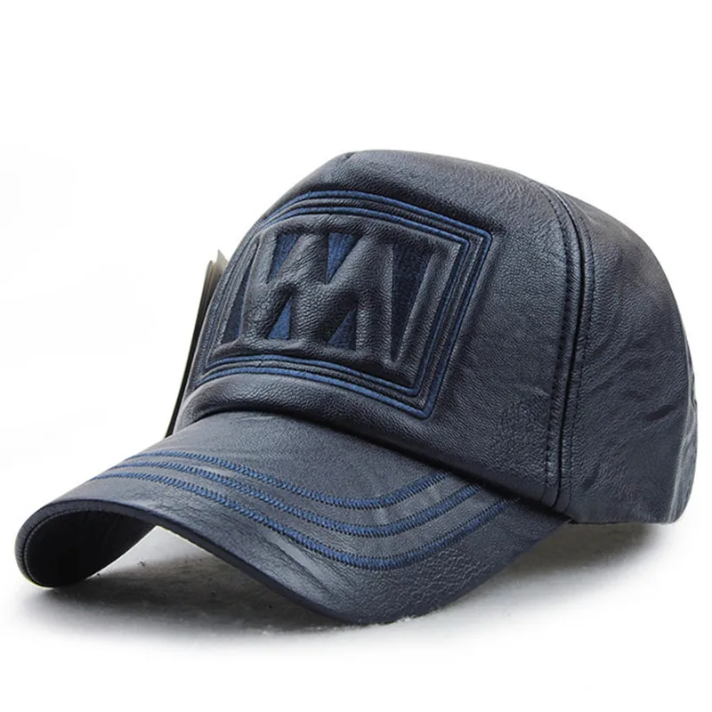 xthree New fall winter fashion high quality  faux leather baseball cap snapback hat for men women casual hat wholesale