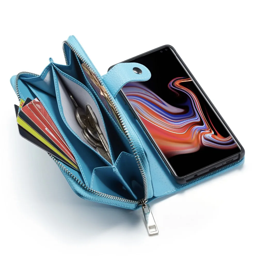 Для Samsung S10 + Plus S10e кошелек из искусственной кожи на молнии съемный чехол для карт