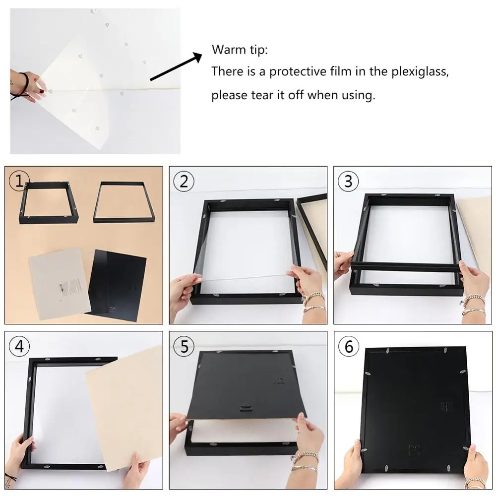OurWarm 42x34 см свадебные коробки с тенями DIY Скрапбукинг Фоторамка деревянная рамка