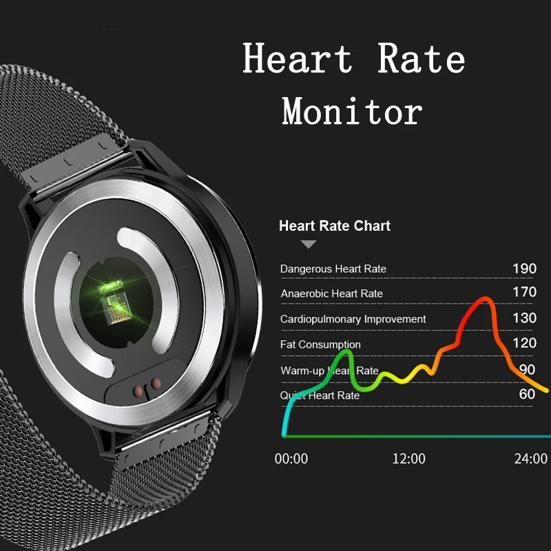 Смарт часы с пульсометром водонепроницаемые спортивные наручные ЭКГ PPG браслет