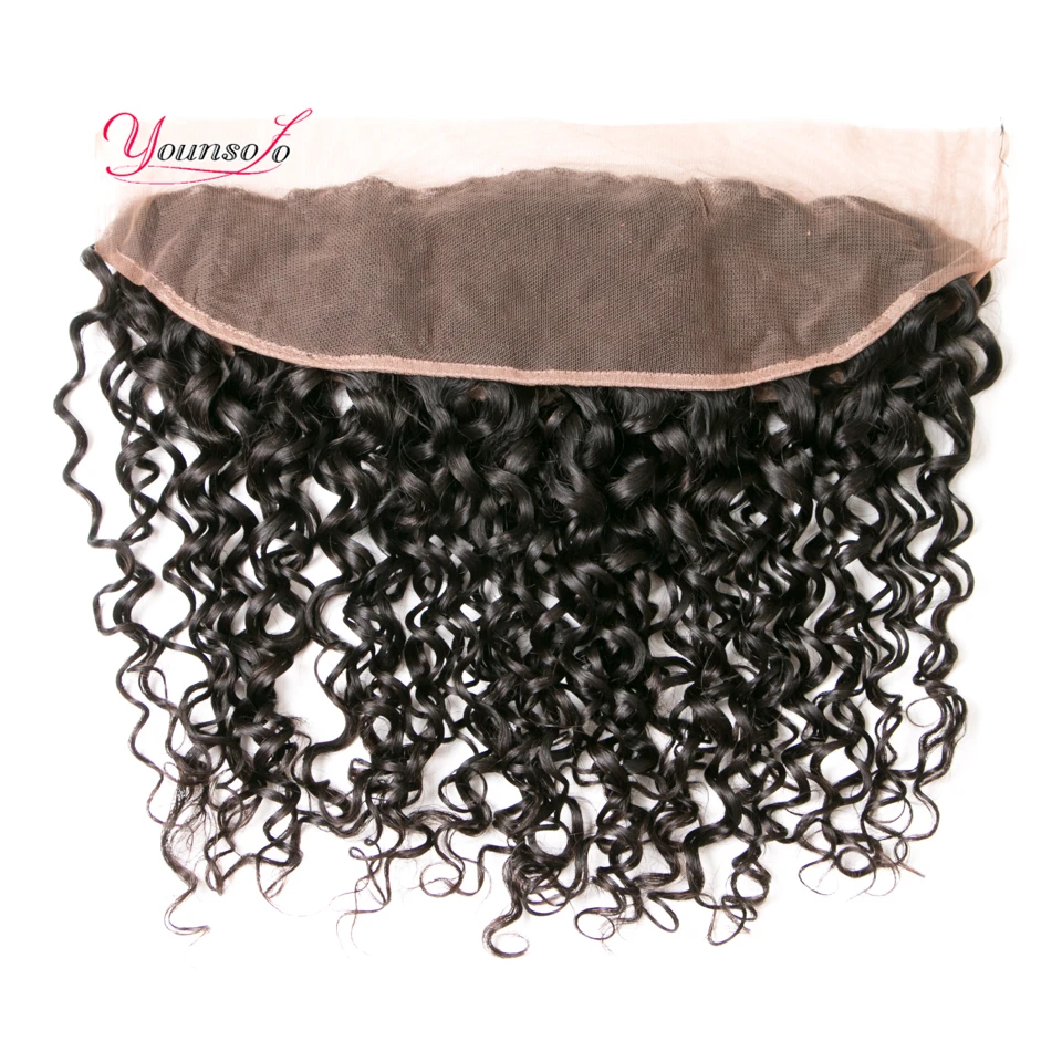 Индийский Вьющиеся Волосы Кружева Фронтальная Закрытие С Пучками Индийские Воды