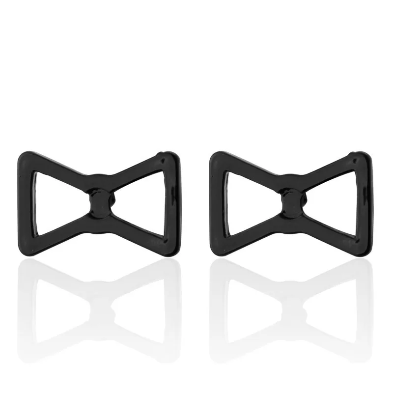 KC Модные Серебристые черные запонки с бантом высокое качество медный материал