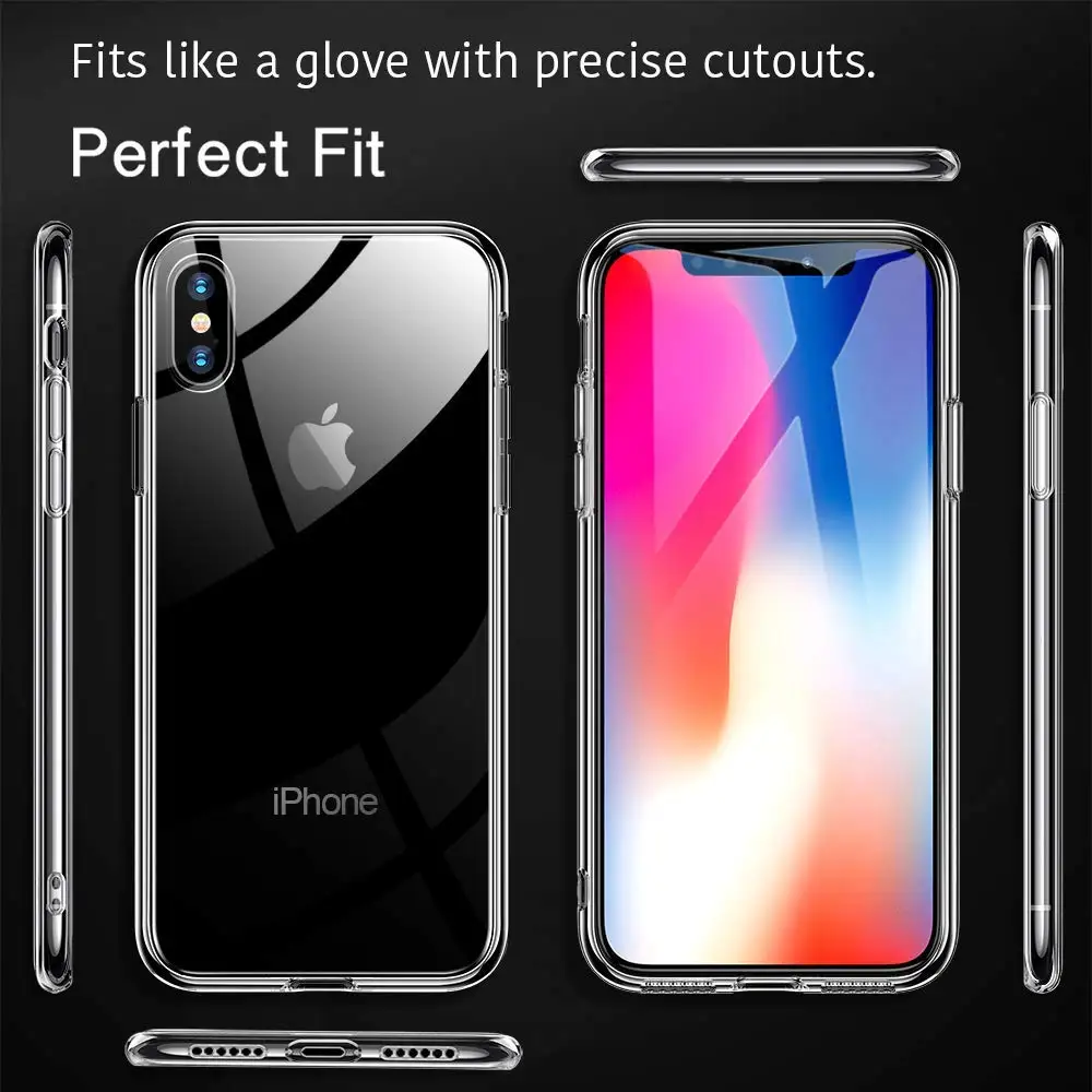 Ультратонкий Мягкий ТПУ гель Оригинальный чехол для iPhone X 5s 6 S 6splus SE 7 Plus 8 XS MAX XR