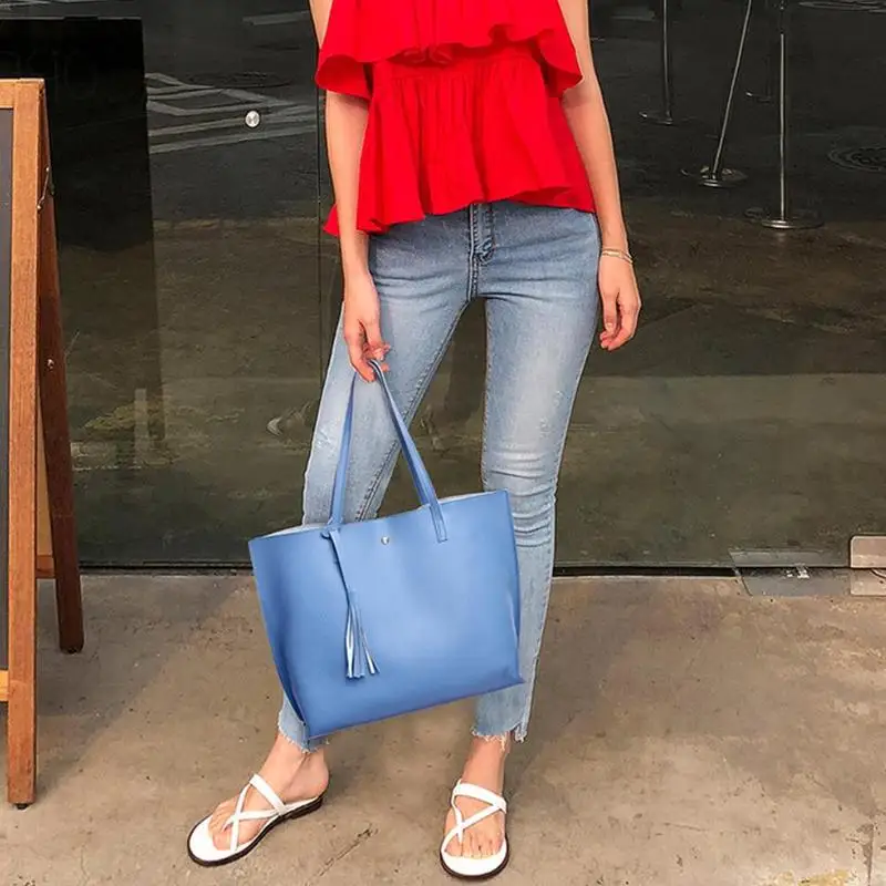 Однотонная модная женская сумка из синтетической кожи карамельного цвета на