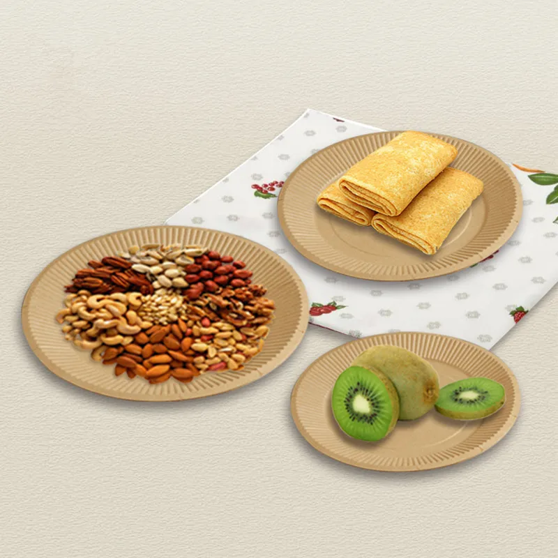 Тарелка круглая из крафт-бумаги одноразовая 100 шт./упаковка |