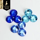 Хрустальный замок горячей фиксации Стразы лучший аквамарисветильник-сапфировый Темный Аква-страз Горячая фиксация Aqua Утюг на камнях для свадебного платья