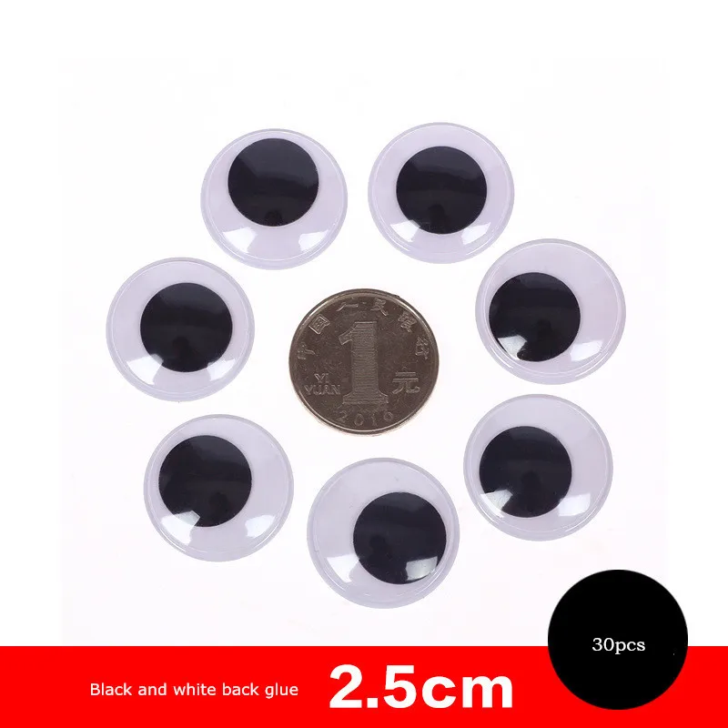 Милый цвет Wiggly Googly Eyes самоклеющиеся Детские ручные куклы швейный Декор DIY Скрапбукинг товары для рукоделия глаза для игрушек - Цвет: 2.5CM 30PC