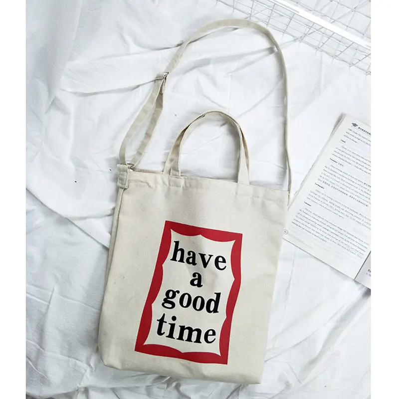 

fashion women letter printing canvas shoulder bags 2018 new arrival soft fold over zipper female students girls school handbags
