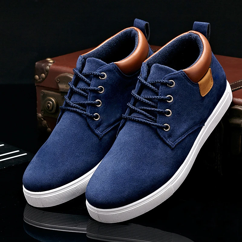 LAKESHI Men's Casual Shoes Cotton Spring Autumn Lace-up Men High Top Youth Ankle Fashion Sneakers Loafers | Обувь