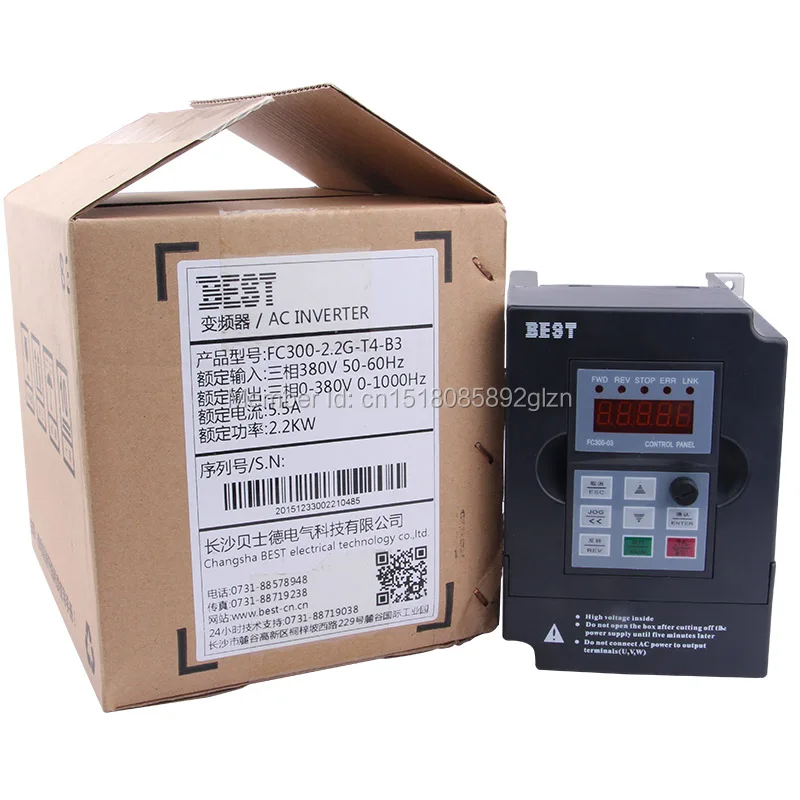 

BEST High Quality VFD Variable Frequency Inverter 2.2kw 220v 380v For Cnc Router Spindle Motor
