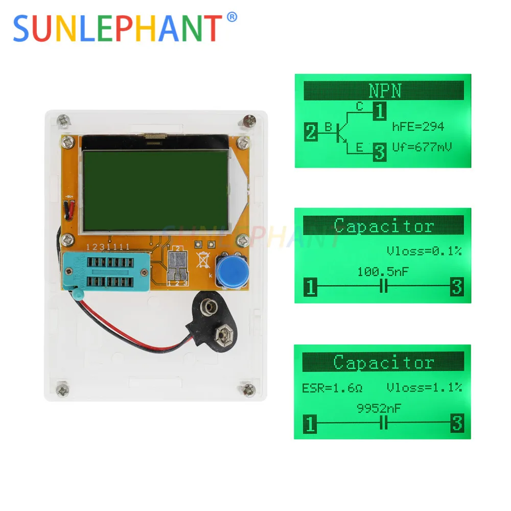 12864 lcd-ATmega328 Транзистор тестер Диод Триод Емкость ESR метр цифровой LC метр MOS NPN чехол(не аккумулятор