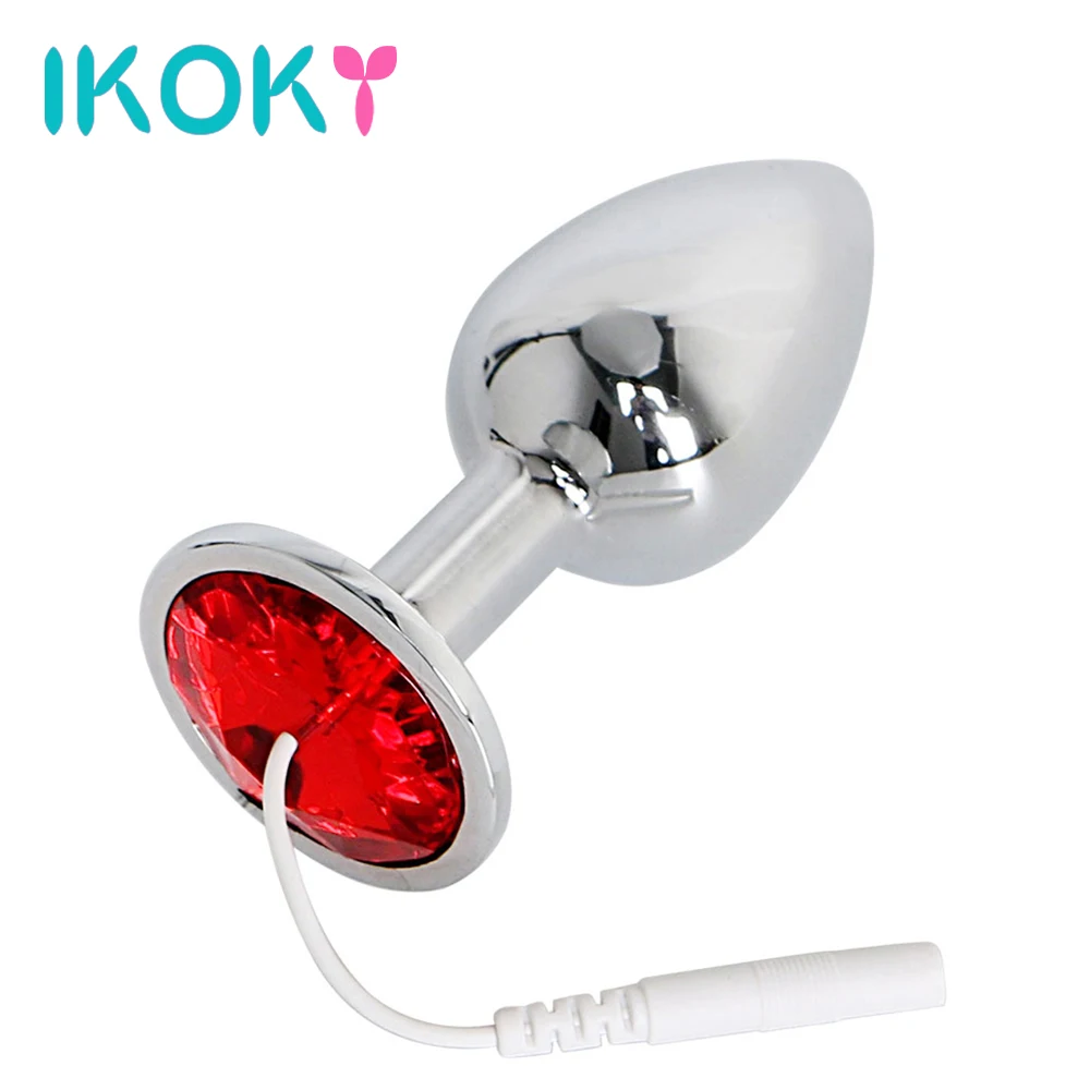 Анальная пробка IKOKY электрическая секс игрушка для мужчин и женщин 28*70 мм|shock anal