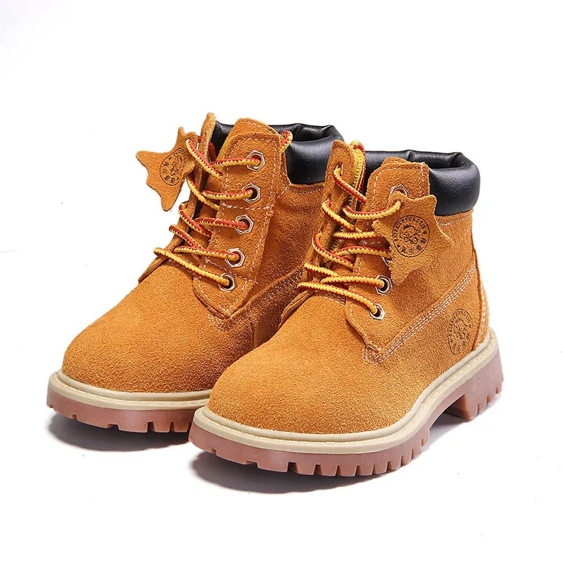 Зимние детские зимние ботинки из натуральной кожи для девочек и мальчиков теплые