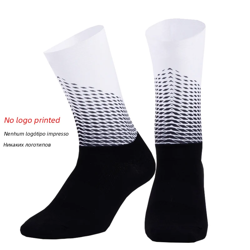 White no logo Новинка, противоскользящие велосипедные носки для мужчин и женщин, цельное литье, высокотехнологичный велосипед, носок компрессионный, для велосипеда, для улицы, для бега, спортивные носки - Цвет: White no logo