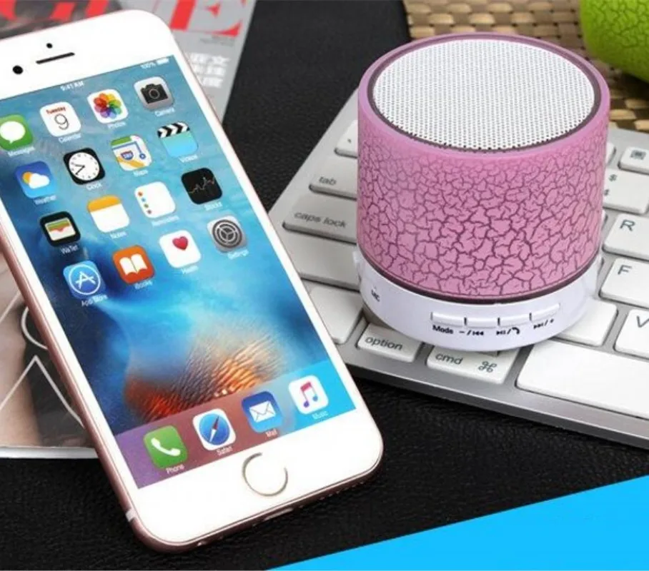 Hoqueen 100 шт./лот мини портативные беспроводные Bluetooth колонки со светодиодной
