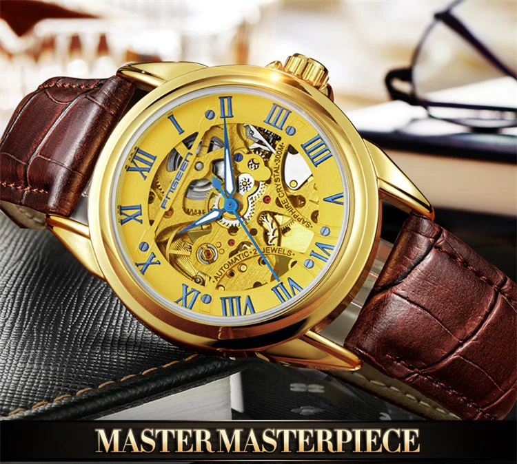 Топ Tourbillon автоматические часы мужские лучший бренд Роскошные мужские наручные часы Скелет Стальные наручные часы синий указатель механические часы