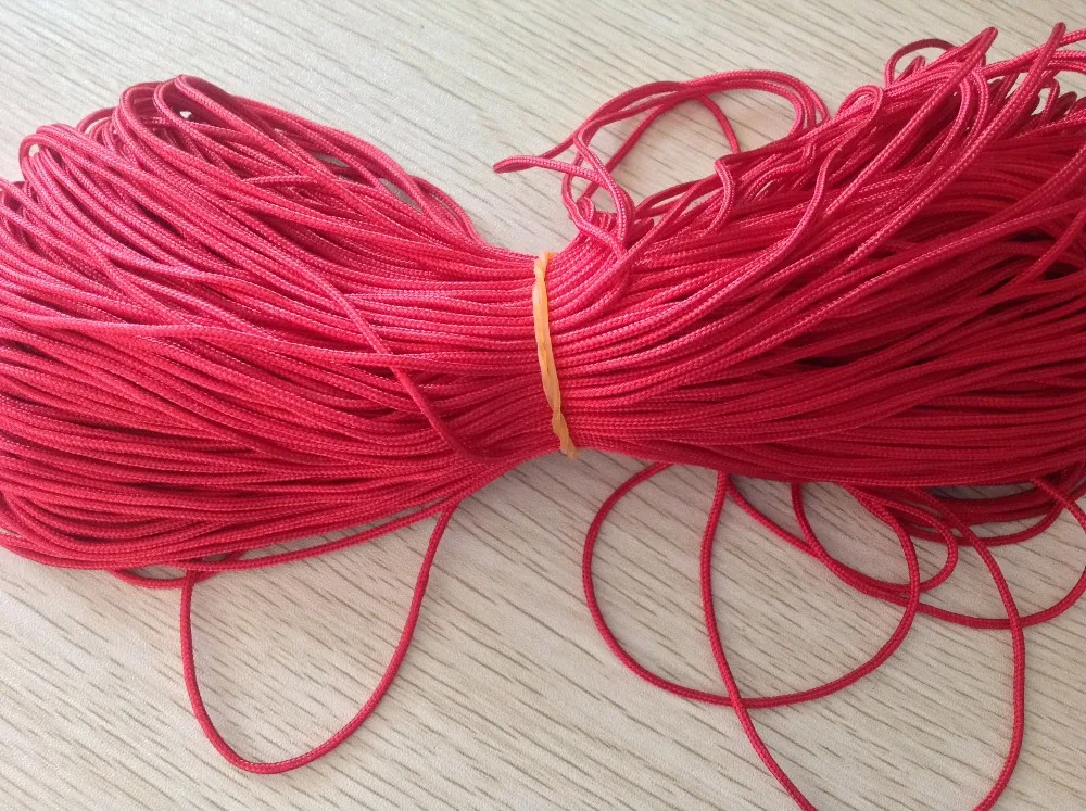 2 мм красная оплетка с хвостом нейлоновый шнур + Сделай Сам Ювелирная веревка