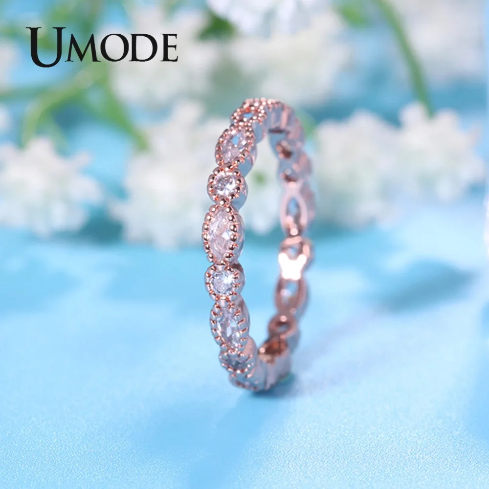 UMODE обручальные кольца для женщин ранние обещания женское розовое золото цвет