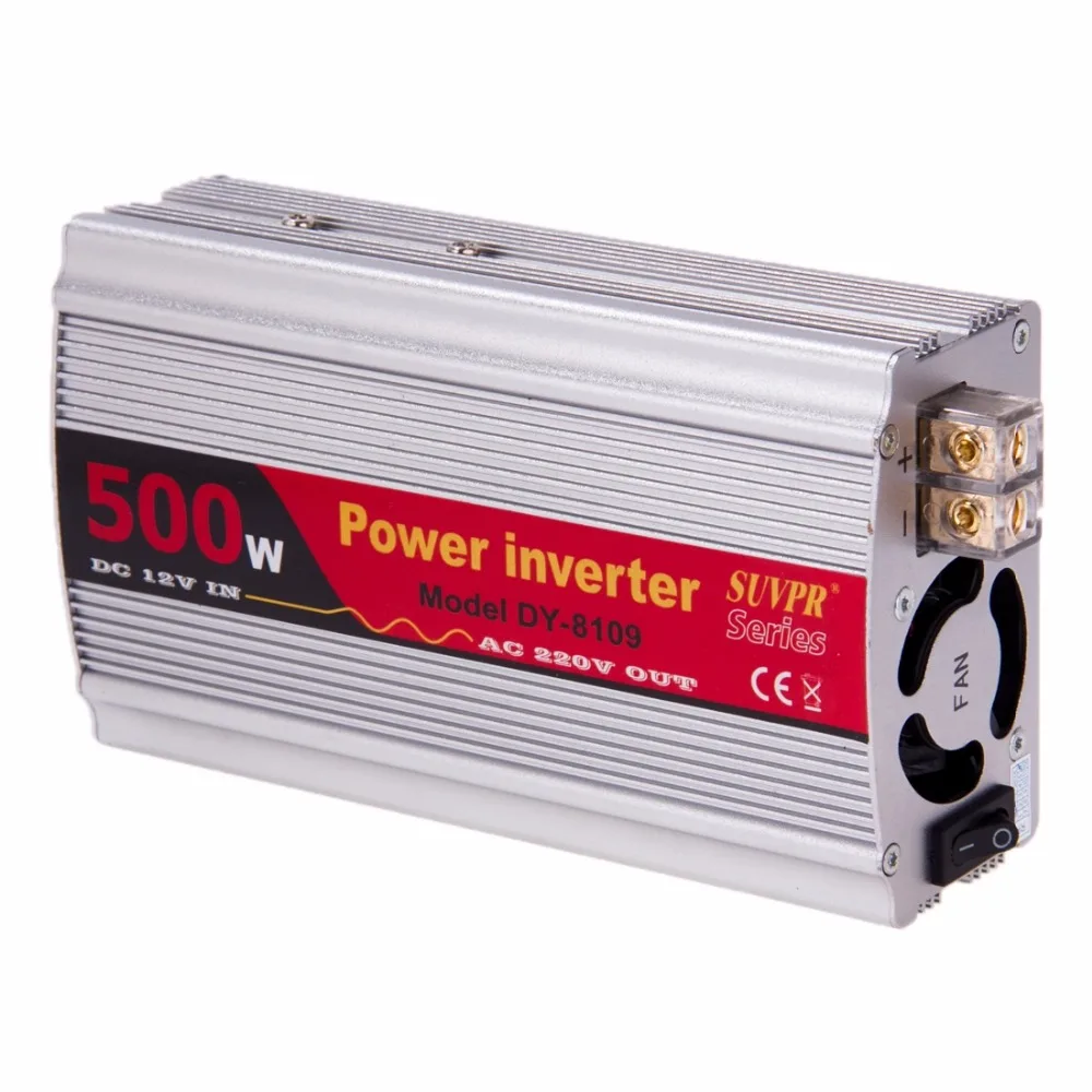 SUVPR DY 8109 500 Вт DC 12 В к AC 220 автомобиля Мощность инвертор с 500mA USB Порты и разъёмы