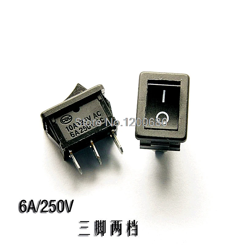 

power switch KCD1-102 black 3 feet 2 files 6A / 250V 10A125V