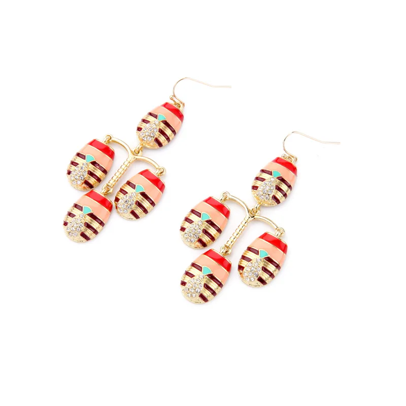 Роскошные брендовые серьги подвески с разноцветной эмалью Новое поступление в