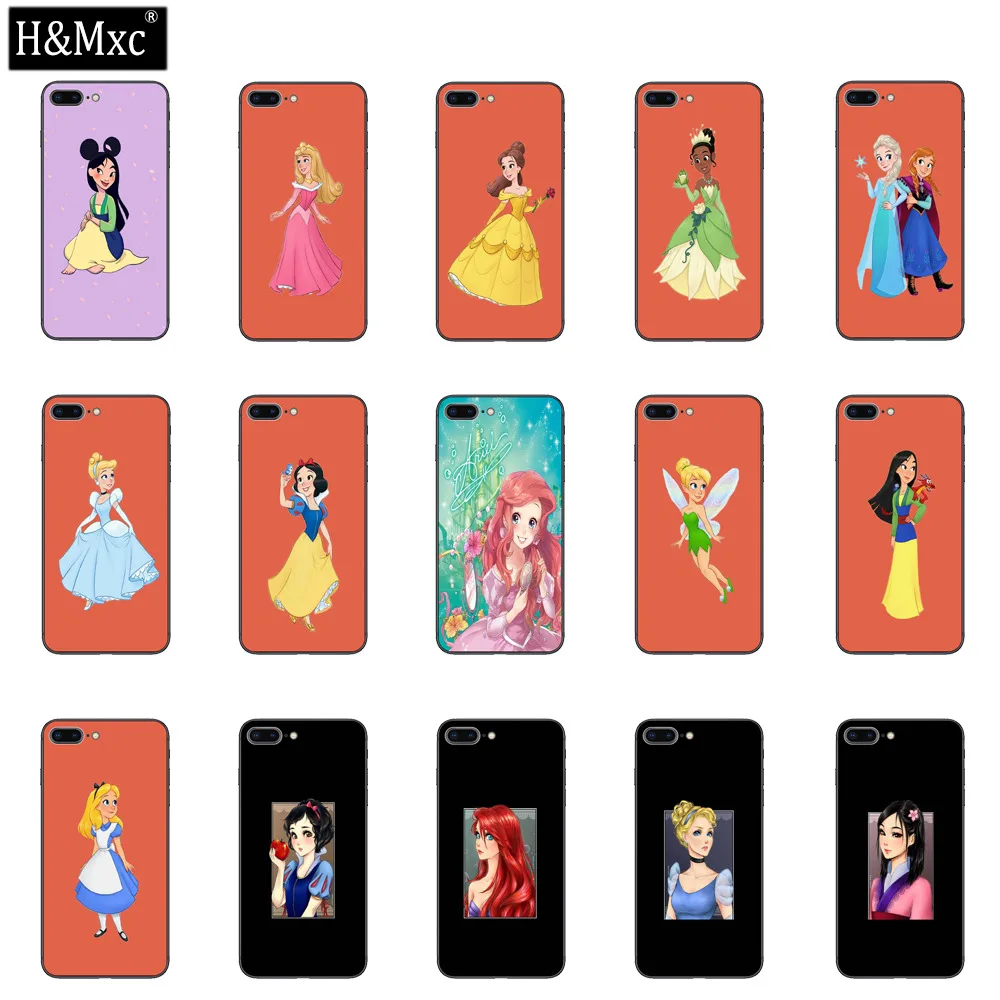 Красивые disney принцессы закаленное Стекло чехол для телефона Защита бампера iphone 8