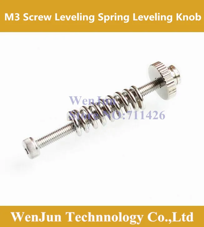 

20pcs 3D printer Leveling components M3 screw Leveling spring Leveling knob suite for 3D printer free shipping