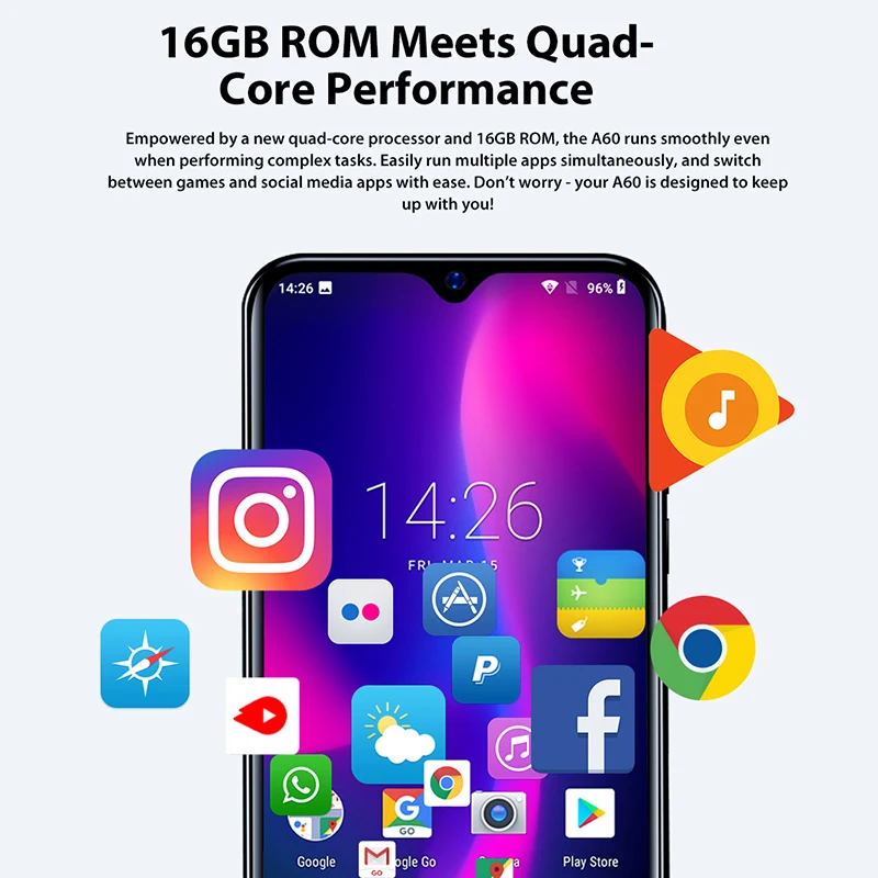 Blackview A60 6 1 &quotв виде капли воды Экран мобильный телефон 4080 мАч Android 8 смартфон 13MP
