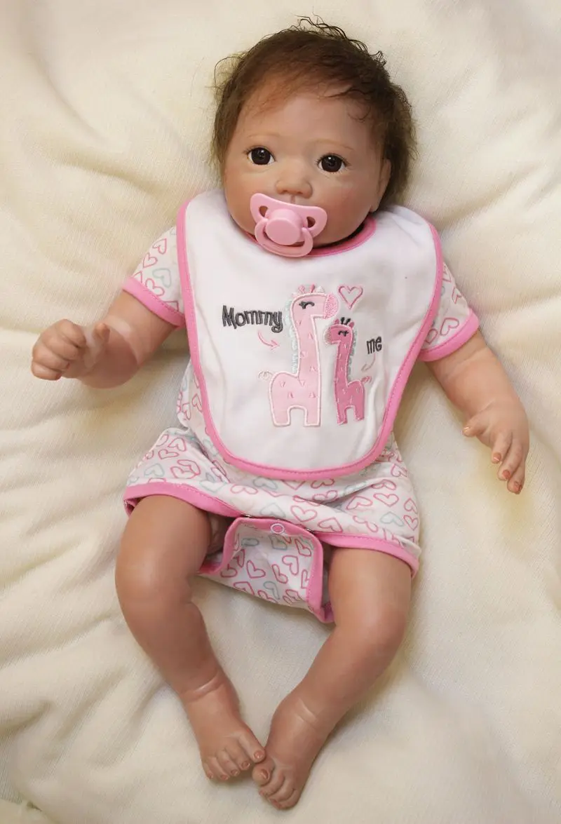 Детская коричневая кукла с большими глазами поддельные куклы bebe bonecas reborn Real dolls 21