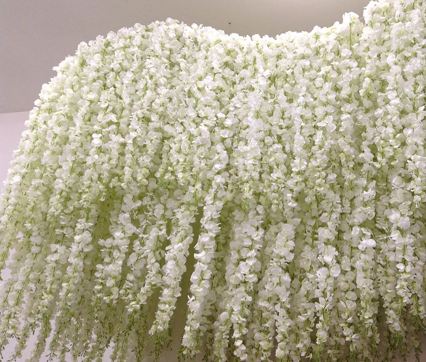 melhor 2 M Longo Branco Elegante Flor Da Orquídea Artificial Wisteria Vine Rattan Casa Ornamento Da Flor Do Casamento Garland Decoração Do Partido 850 Pcs
