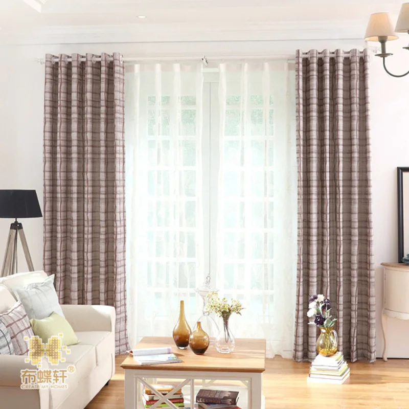 Полиэстер хлопок и лен дышащий зеленый занавес современный стиль бежевый