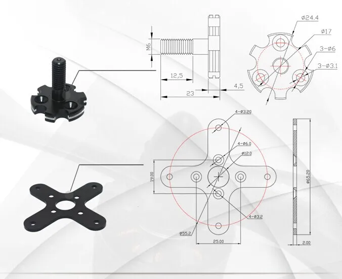 EMAX MT4114 340KV KV340 плюс поток бесщеточный мотор для FPV Multicopter Quadcopter часть