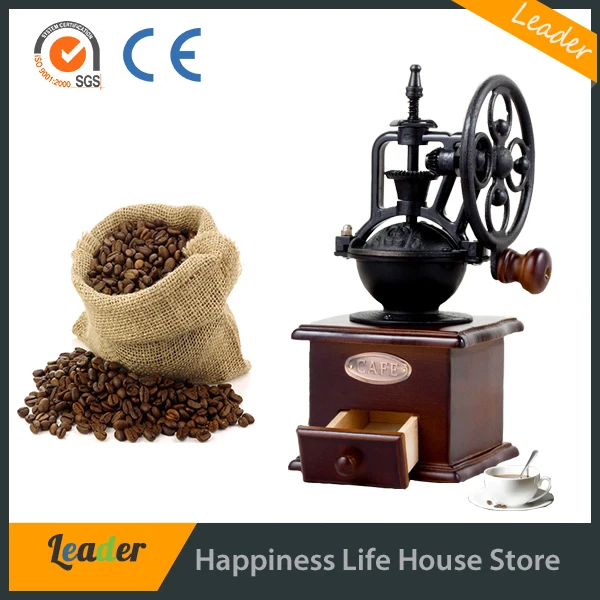 Деревянный Ручной Кофемолке Винтажном Стиле Кофемолки |