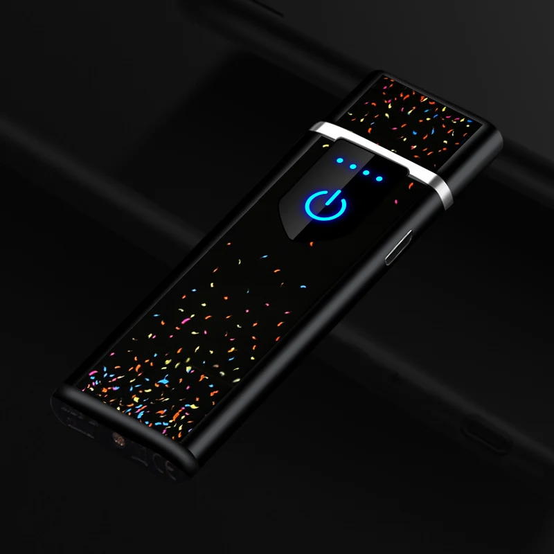 Металлическая электрическая зажигалка, Usb перезаряжаемая зажигалка, ветрозащитная зажигалка, аксессуары для сигарет, гаджеты для мужчин - Цвет: colorful 1