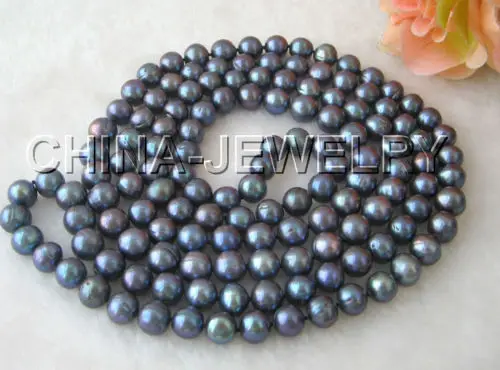 

Wholesale priceBeautiful 50" 10-11mm black round freshwater pearl necklace