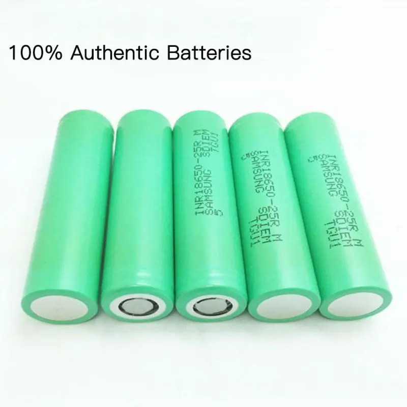 100% Оригинальная 18650 батарея 2500mAh 3 7 V для samsung INR18650-25R 20A Выделенные батареи