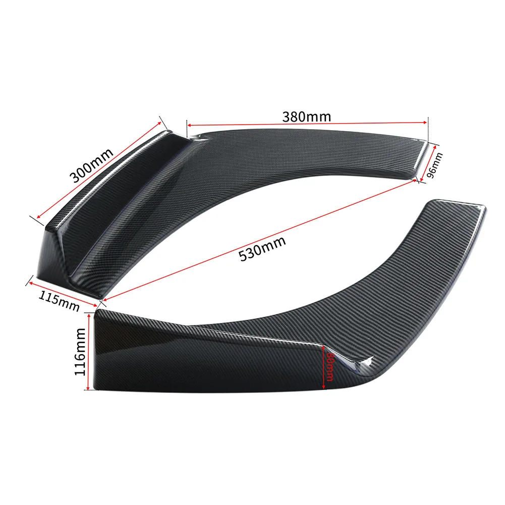 2PCS Scratch Resistant Carbon Fiber Pattern Decorative Replacement ABS Wrap Angle Bumper Splitter Wing Universal Front Shovel | Автомобили