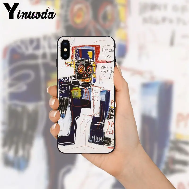 Yinuoda Jean Michel Basquiat Art граффити умный чехол черный мягкий для телефона iPhone 8 7 6 6S Plus X XS